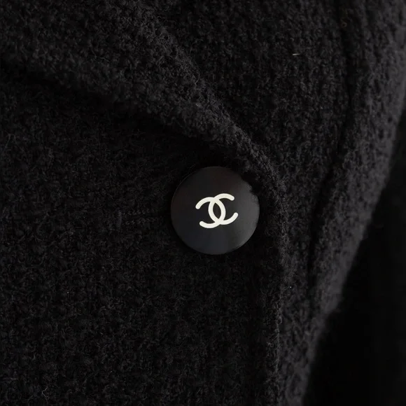 Chanel Vintage F/W 1995 Black White Logo Tweed 95A Jacket - Picture 10 of 16